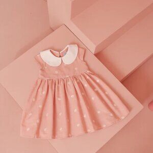 Tiny Moon Pink Daisy Dress w/ Peter Pan Collar. Size 4-5